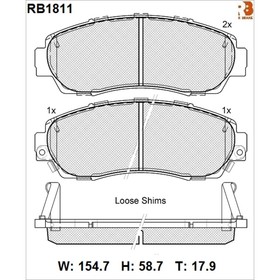 

Дисковые тормозные колодки R BRAKE RB1811