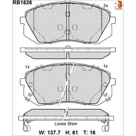 

Дисковые тормозные колодки R BRAKE RB1826