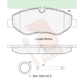 

Дисковые тормозные колодки R BRAKE (противоскрипная пластина в компл.) RB1832
