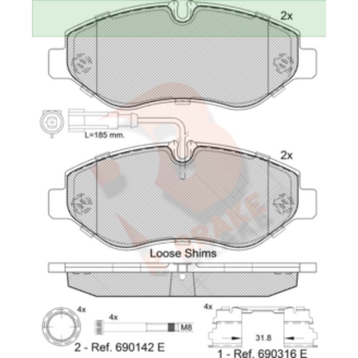 

Дисковые тормозные колодки R BRAKE RB1846-066