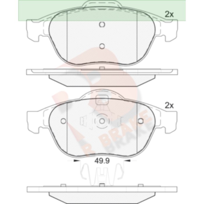 

Дисковые тормозные колодки R BRAKE RB1861