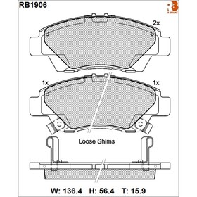 

Дисковые тормозные колодки R BRAKE RB1906