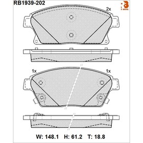 

Дисковые тормозные колодки R BRAKE RB1939-202