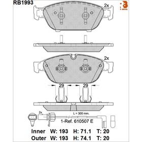 

Дисковые тормозные колодки R BRAKE RB1993