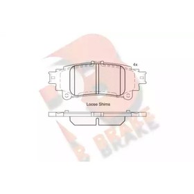 

Дисковые тормозные колодки R BRAKE (противоскрипная пластина в компл.) RB2050