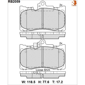 

Дисковые тормозные колодки R BRAKE RB2059