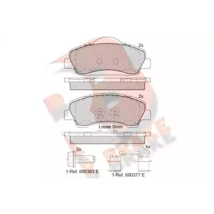 

Дисковые тормозные колодки R BRAKE (противоскрипная пластина в компл.) RB2131-067