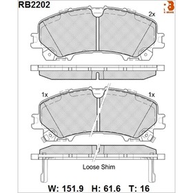 

Дисковые тормозные колодки R BRAKE RB2202