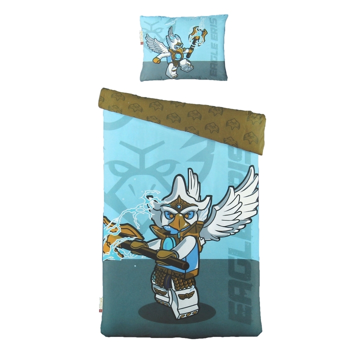 Постельное белье 1,5сп LEGO Chima Eagle голубой, 160*220см, 180*240см, 50*70см 2шт, 120 гр/м, ранфорс