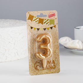 

Свеча в торт "Шары", цифра 3, золотой металлик, 7,8 см