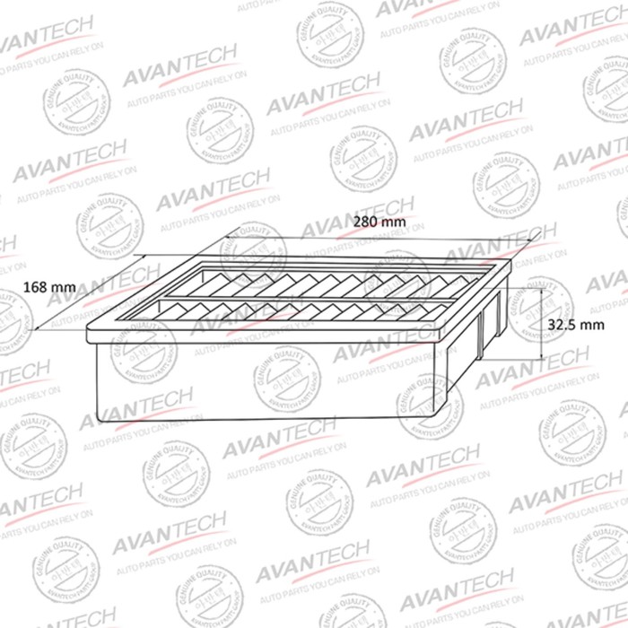

Фильтр воздушный Avantech (с пропиткой) AF0229W