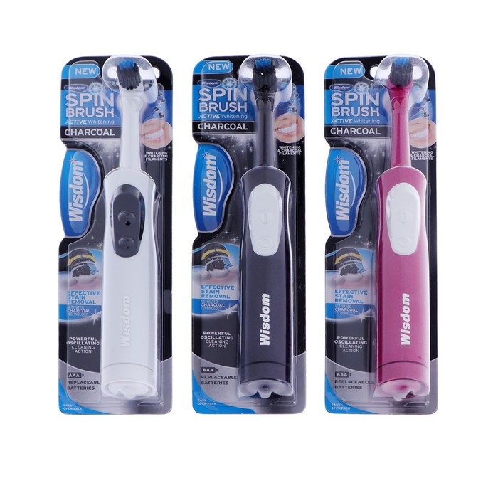 Электрическая зубная щётка Wisdom Spinbrush Active Whitening Charcoal Toothbrush микс 54900₽