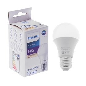 Лампа светодиодная Philips Ecohome Bulb 830, E27, 13 Вт, 3000 К, 500 Лм, груша