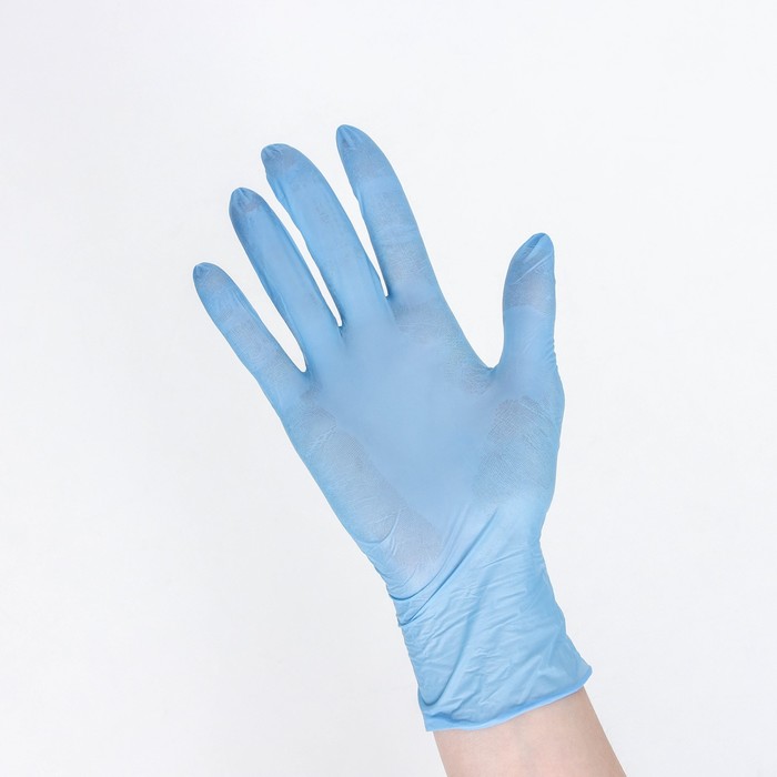 Перчатки нитриловые смотровые неопудренные, размер XS, 100 шт/уп, 3 гр, цвет голубой