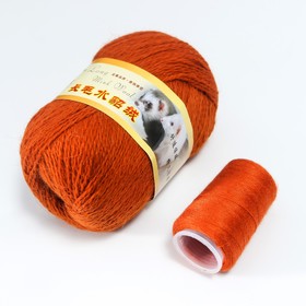 

Пряжа Норка длинноворсовая 100% пух норки 350м/50гр +нитки (077 т.золото)