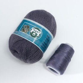 

Пряжа "Mink wool" 90% пух норки,10% полиамид 350м/50гр + нитки (804 дым.серый)