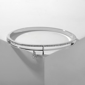 

Браслет со стразами "Каркас" с бусиной, цвет белый в серебре