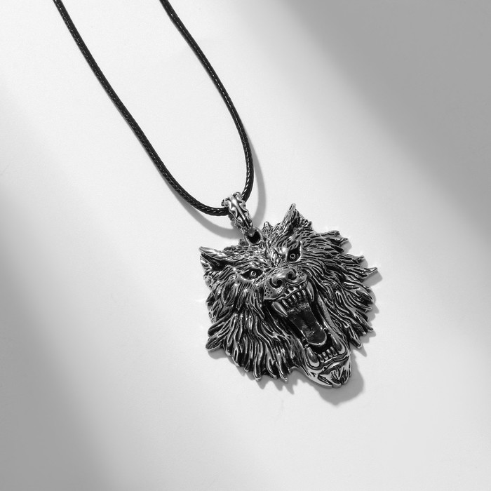 Кулон унисекс "Медведь", цвет чернёное серебро