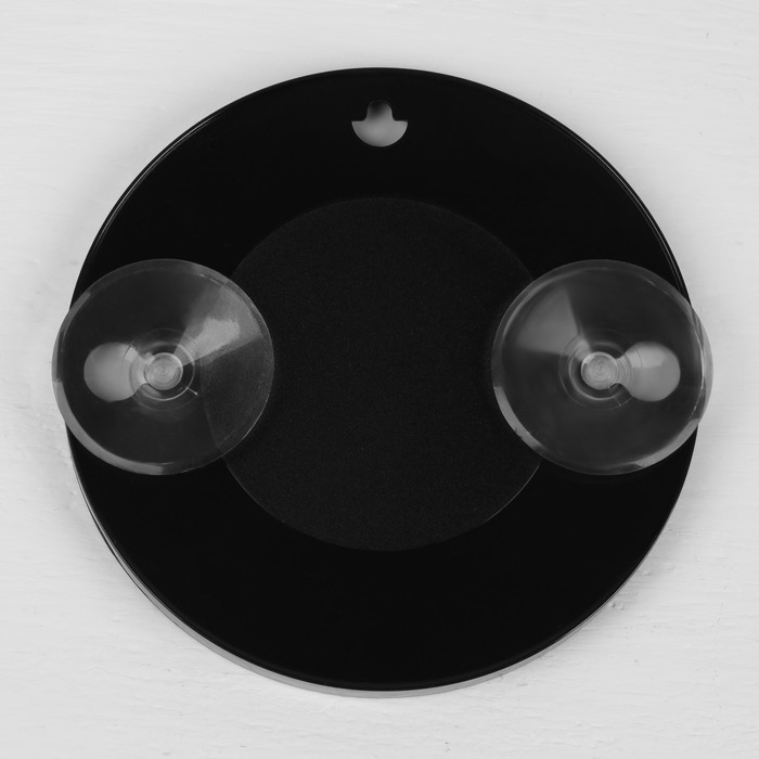 Зеркало для макияжа, с двукратным увеличением, одностороннее, круглое, d=14см, на присосках, цвет чёрный