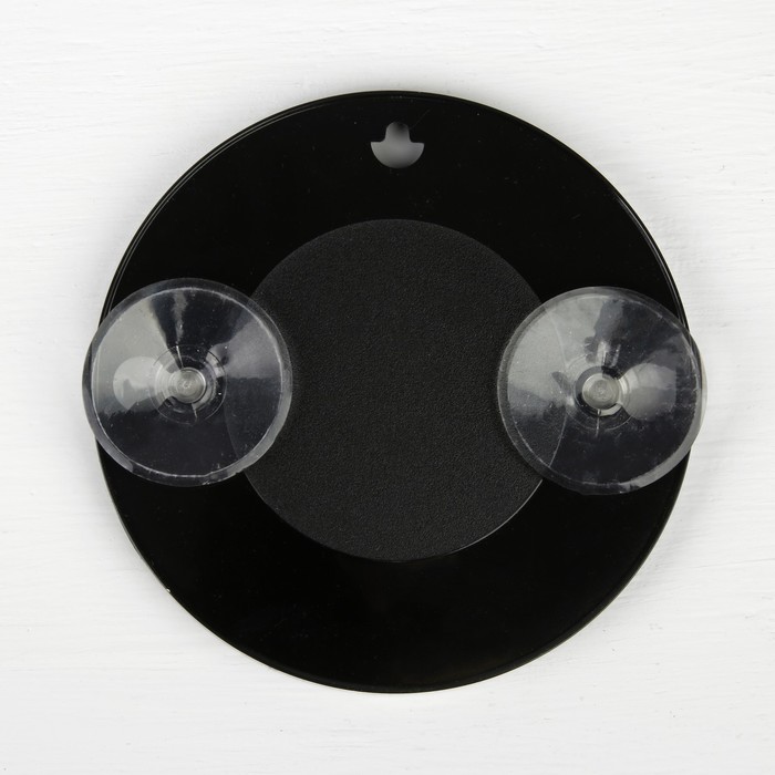 Зеркало для макияжа, с увеличением X5, одностороннее, круглое, d=14см, на присосках, цвет чёрный