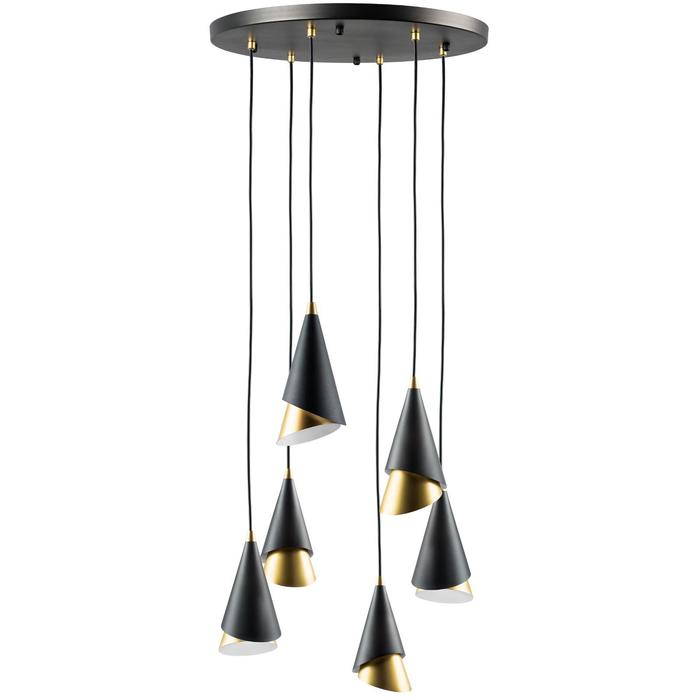 Светильник Cone, 6x40Вт E14, цвет чёрный подвесной светильник marmo 6x40вт e14