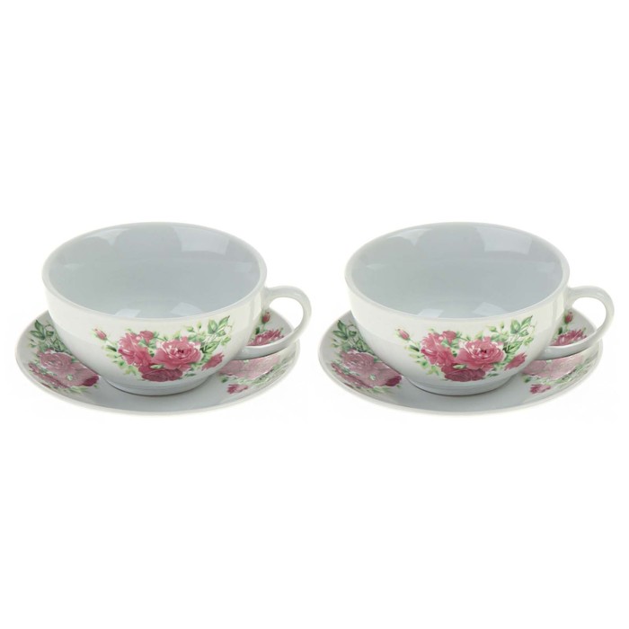 Сервиз чайный "Розалинда", 4 предмета: 2 чашки 240 мл, 2 блюдца, МИКС