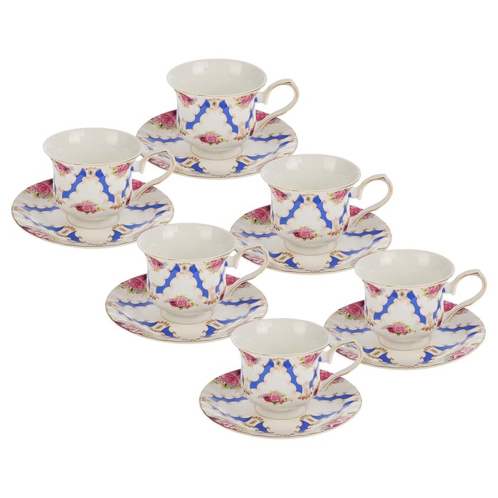 Сервиз чайный "Одри", 12 предметов: 6 чашек 220 мл, 6 блюдец, цвет желтый