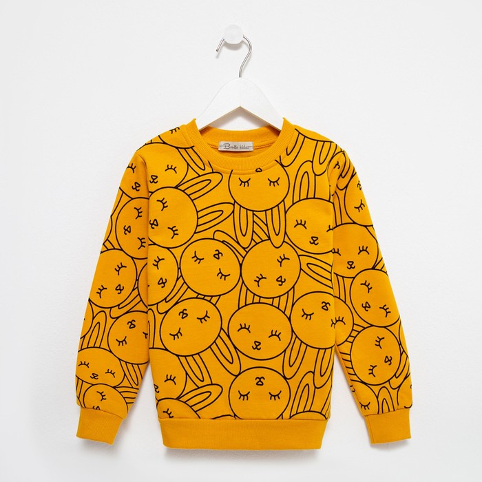 Свитшот для девочки, цвет горчица, рост 98 см
