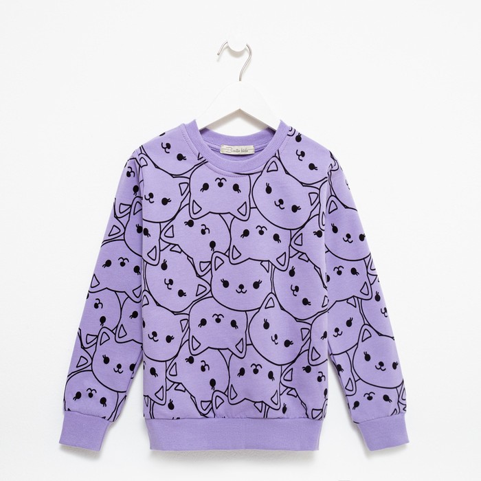 Свитшот для девочки, цвет сиреневый, рост 104 см