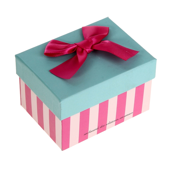 Коробка подарочная "Розовая полоска", 10 х 7 х 6 см