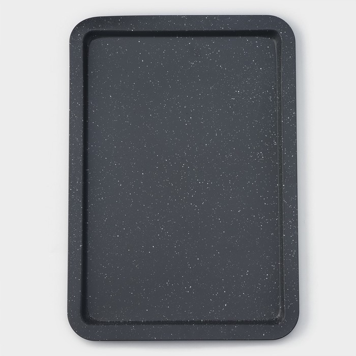 Противень Доляна «Элин Мрамор. Прямоугольник», 48×34×1,8 см, антипригарное покрытие, цвет серый фото