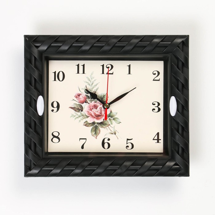 Часы настенные Роза, 22.5 х 18.7 см, дискретный ход