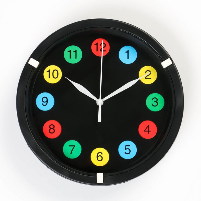 Часы настенные Цветные цифры, дискретный ход, d20 см, АА