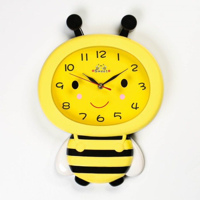 Детские настенные часы Пчёлка, плавный ход, 37 x 27.5 см