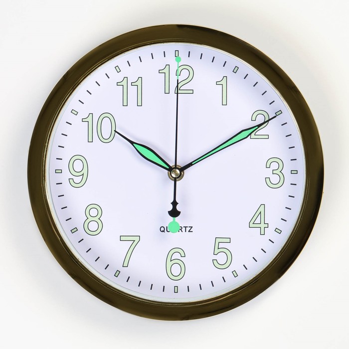 Часы настенные Илони, d-25 см, дискретный ход, флуоресцентные