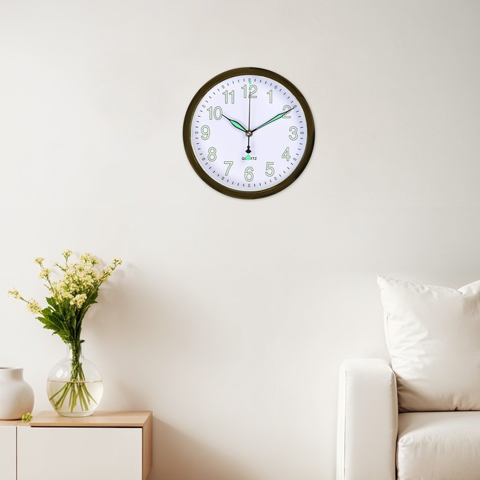 фото Часы настенные "илони", d-25 см, дискретный ход, флуоресцентные