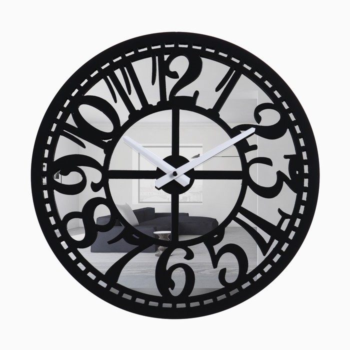 Настенные часы, серия: Интерьер, "Крон", дискретный ход, d=41 см, толщина 1.5 см