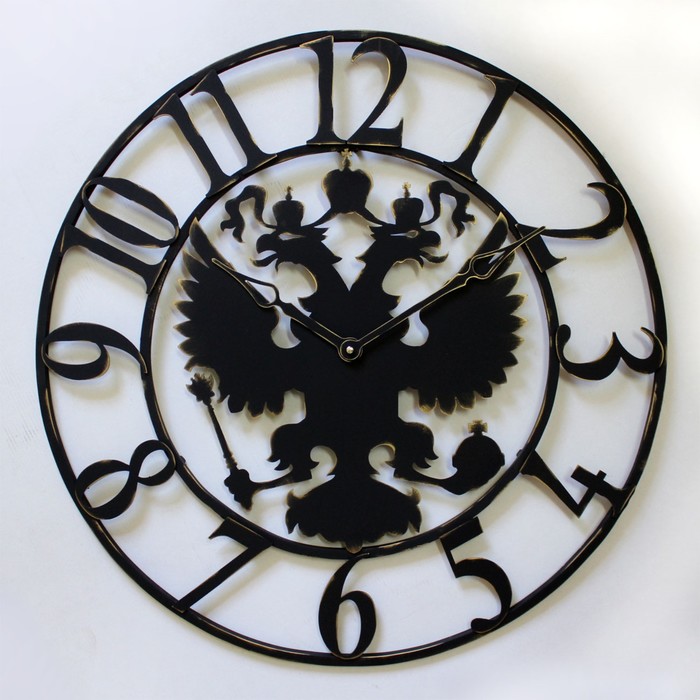 Настенные часы, серия: Лофт, "Герб", дискретный ход, d=65 см, толщина 1.5 см