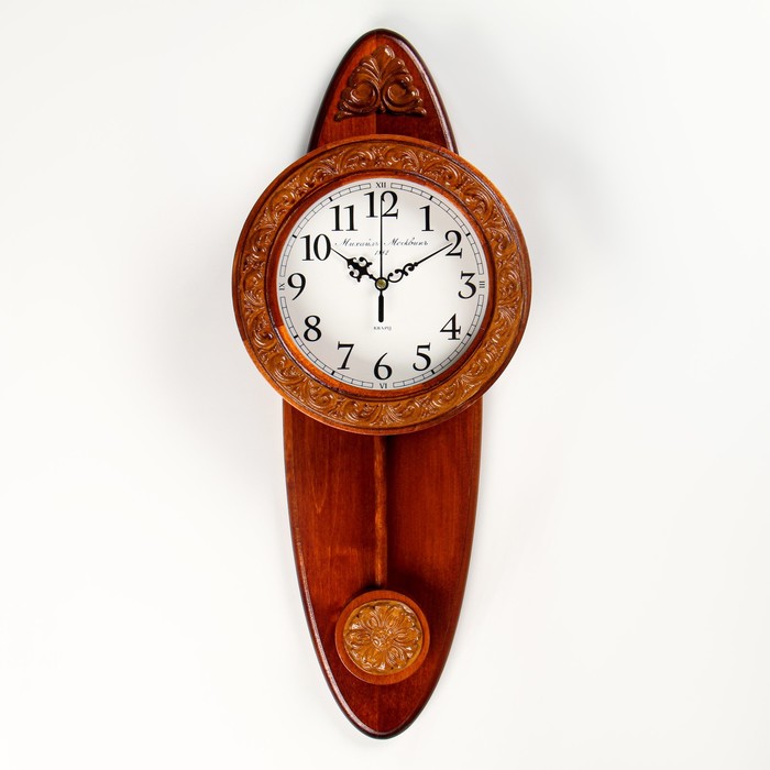 Настенные часы, серия: Маятник, "Олимбос", 48.5 х 19 х 7 см