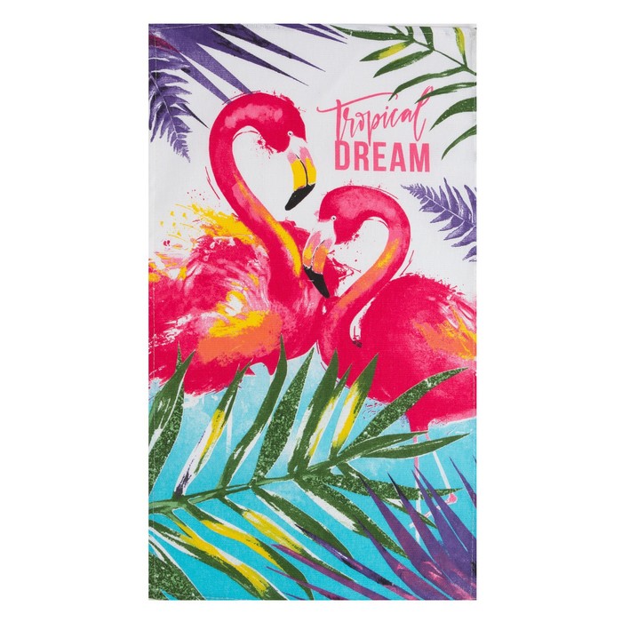 фото Набор кухонных полотенец доляна «цветочное настроение», 35х60см-2шт, 100% хлопок