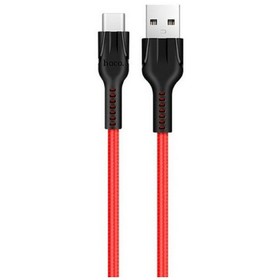 

Кабель Hoco U31, Type-C - USB, 3 А, 1,2 м, нейлоновая оплетка, красный