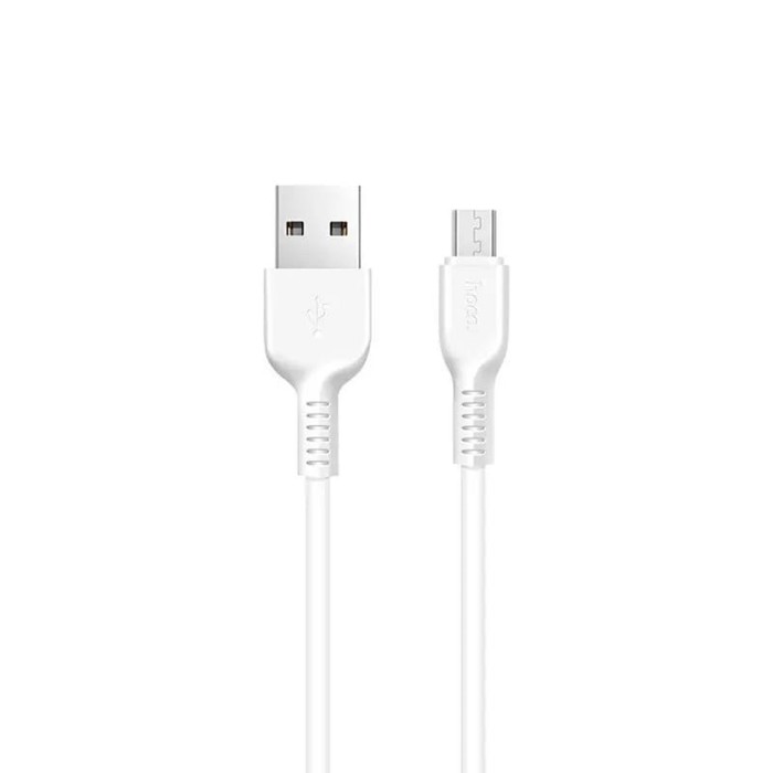 Кабель Hoco X20, microUSB - USB, 2 А, 1 м, PVC оплетка, белый