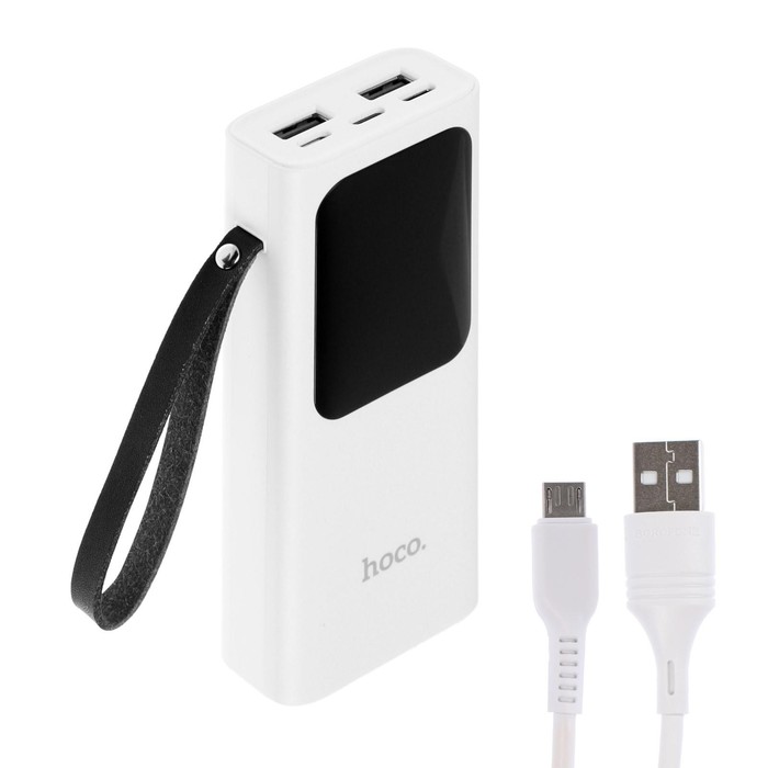 фото Внешний аккумулятор hoco j41, 10000 мач,microusb/type-c - 2 а, ip - 1.5 а, 2 usb - 2 а,белый