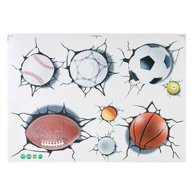 Наклейка 3Д интерьерная Мячи 70*50см