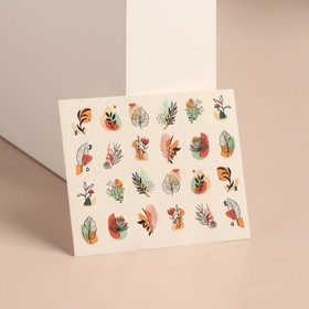 Слайдер - дизайн для ногтей «Яркая природа», фасовка 6 шт, разноцветный