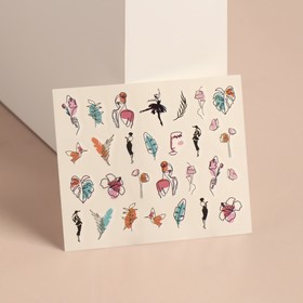 Слайдер - дизайн для ногтей «Нежный образ», фасовка 6 шт, разноцветные