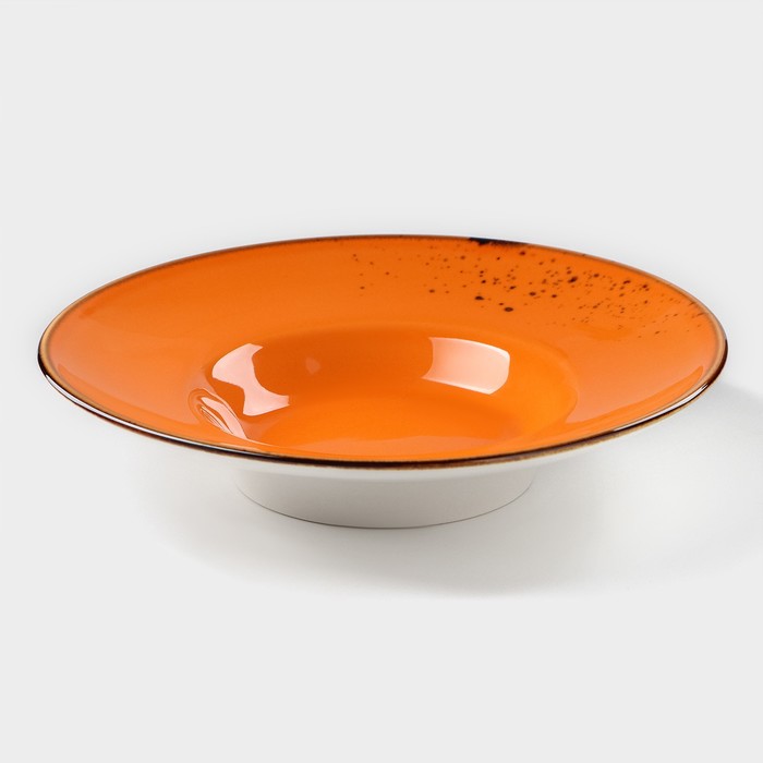 Тарелка фарфоровая для пасты Magistro «Церера», 160 мл, d=21 см, цвет оранжевый тарелка фарфоровая для пасты magistro церера 400 мл d 19 5 см цвет голубой