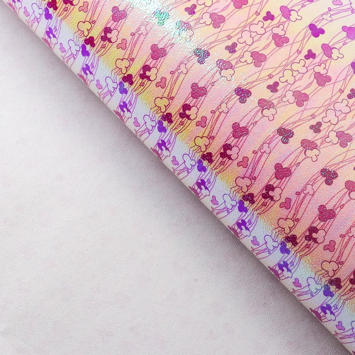 Бумага упаковочная перламутровая "Цветочные нити", малиновый, 50 х 70 см