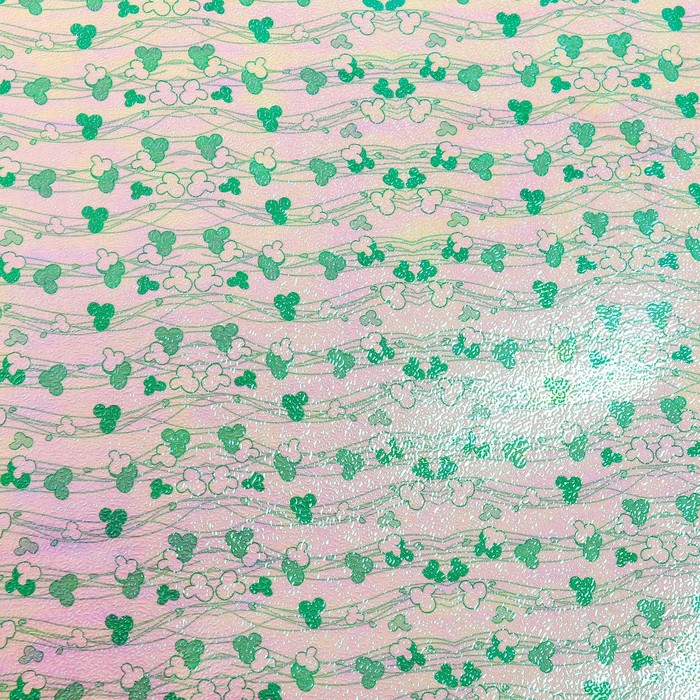 Бумага упаковочная перламутровая "Цветочные нити", зелёный, 50 х 70 см