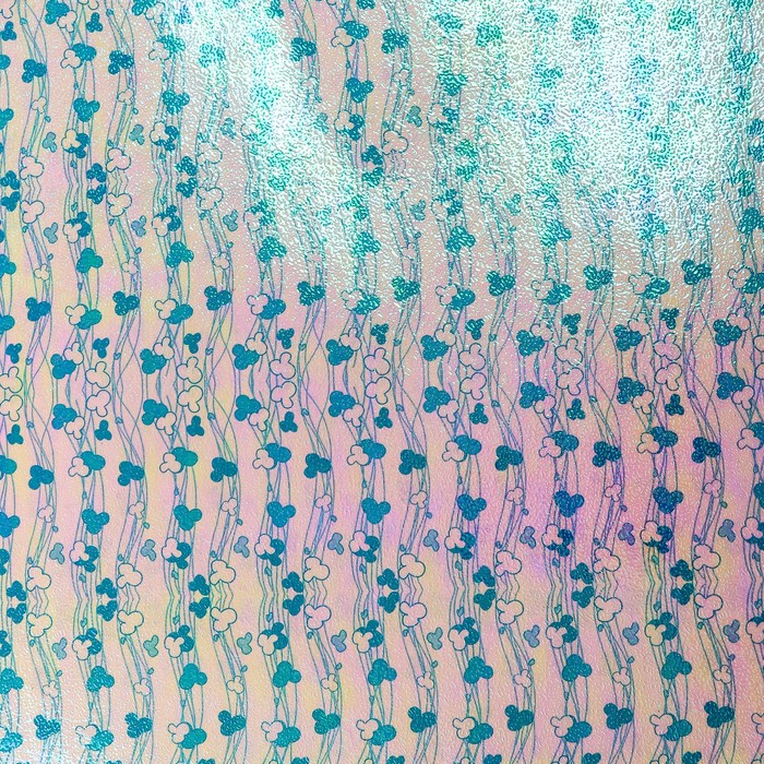 Бумага упаковочная перламутровая "Цветочные нити", синий, 50 х 70 см